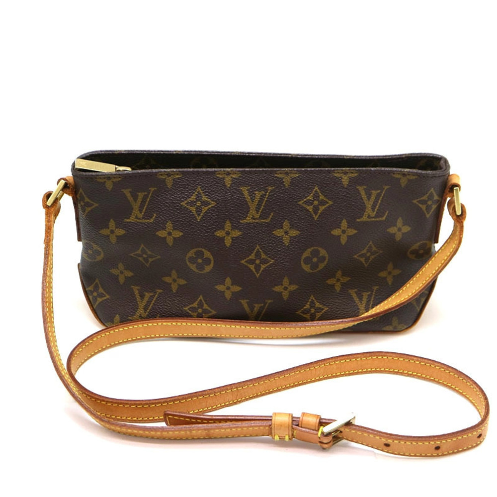 Louis Vuitton Shoulder Trotteur LV Monogram Bag Canvas Brown